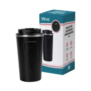 Temperature Display Black Tumblers in Stainless Steel (SS) 510ml Asian gift print 